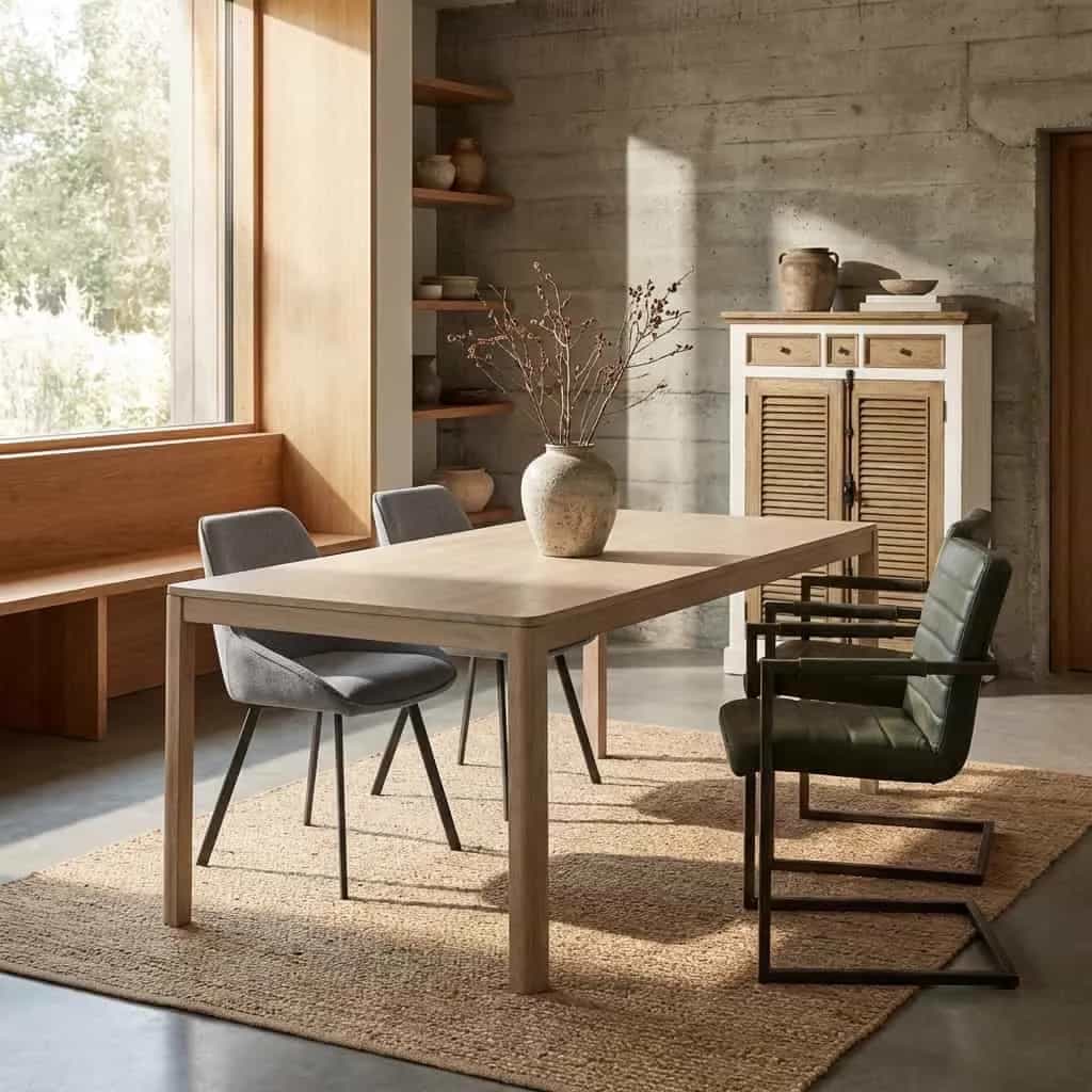 Amalfi Eetkamertafel white wash 220 cm