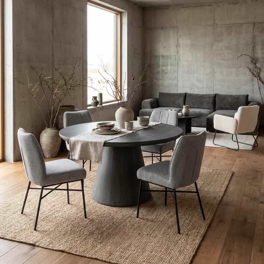 Asti Eetkamertafel rond olijfbruin 130 cm