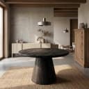 Asti Eetkamertafel rond zwart 130 cm - Tower Living
