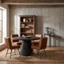 Asti Eetkamertafel rond zwart 150 cm - Tower Living
