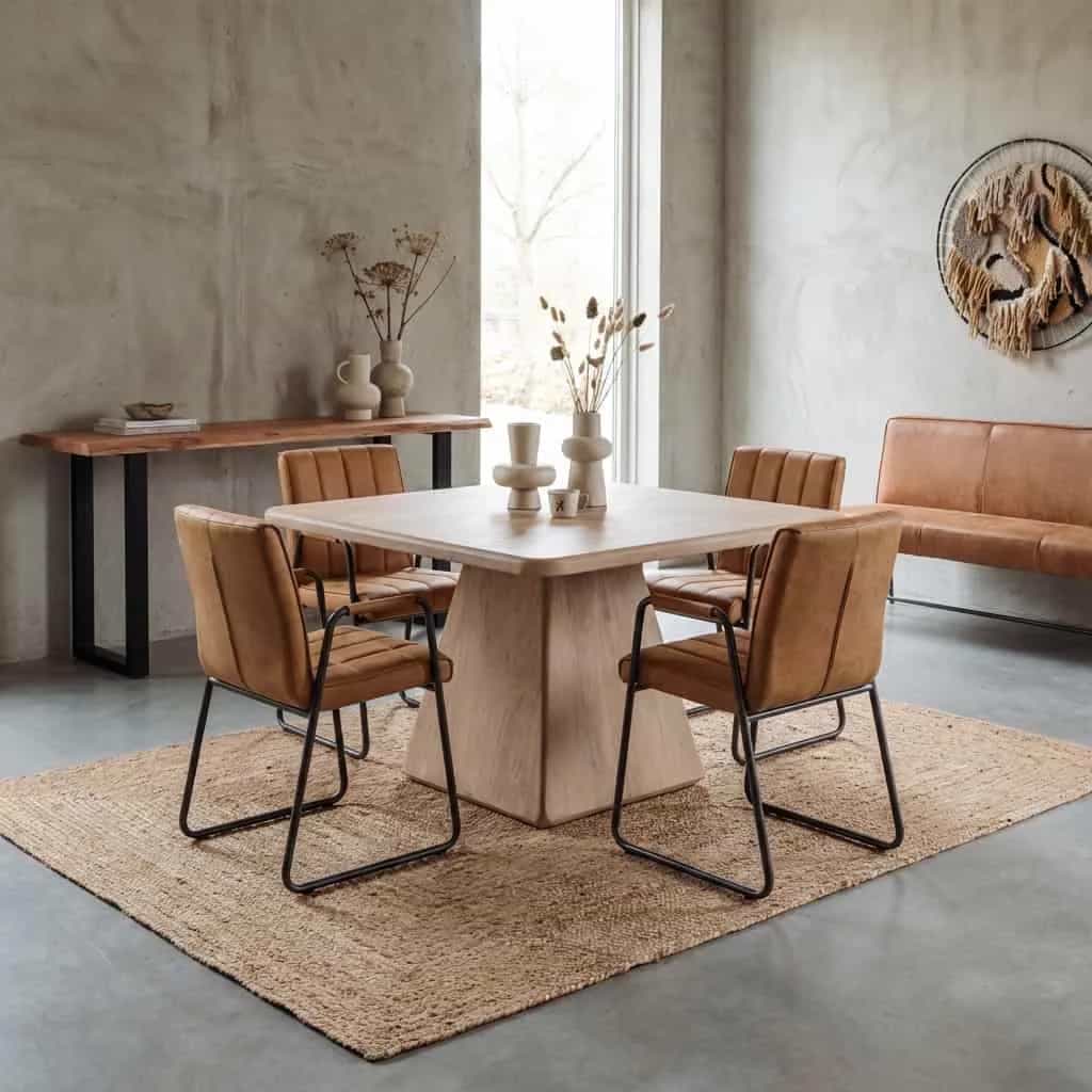 Asti Eetkamertafel vierkant naturel 130 cm