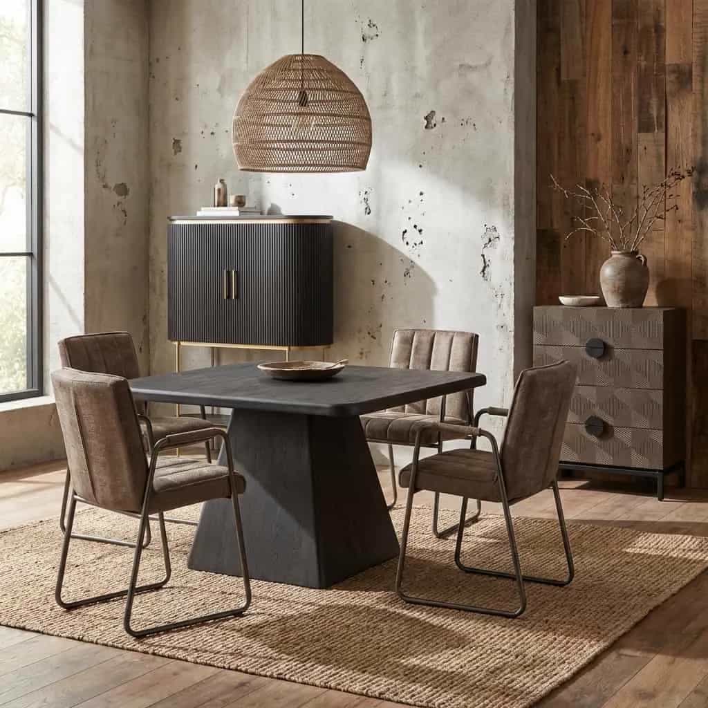 Asti Eetkamertafel vierkant olijfbruin 130 cm