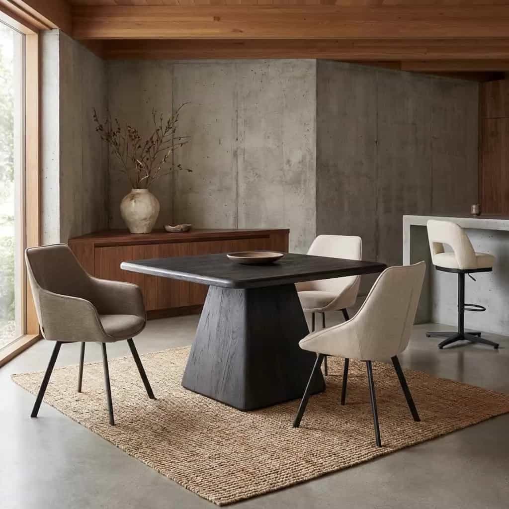Asti Eetkamertafel vierkant zwart 130 cm