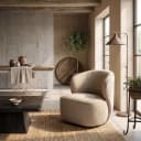 Belvi Fauteuil - fabric AJ3019-13 Old pink (draaibaar) - Tower Living