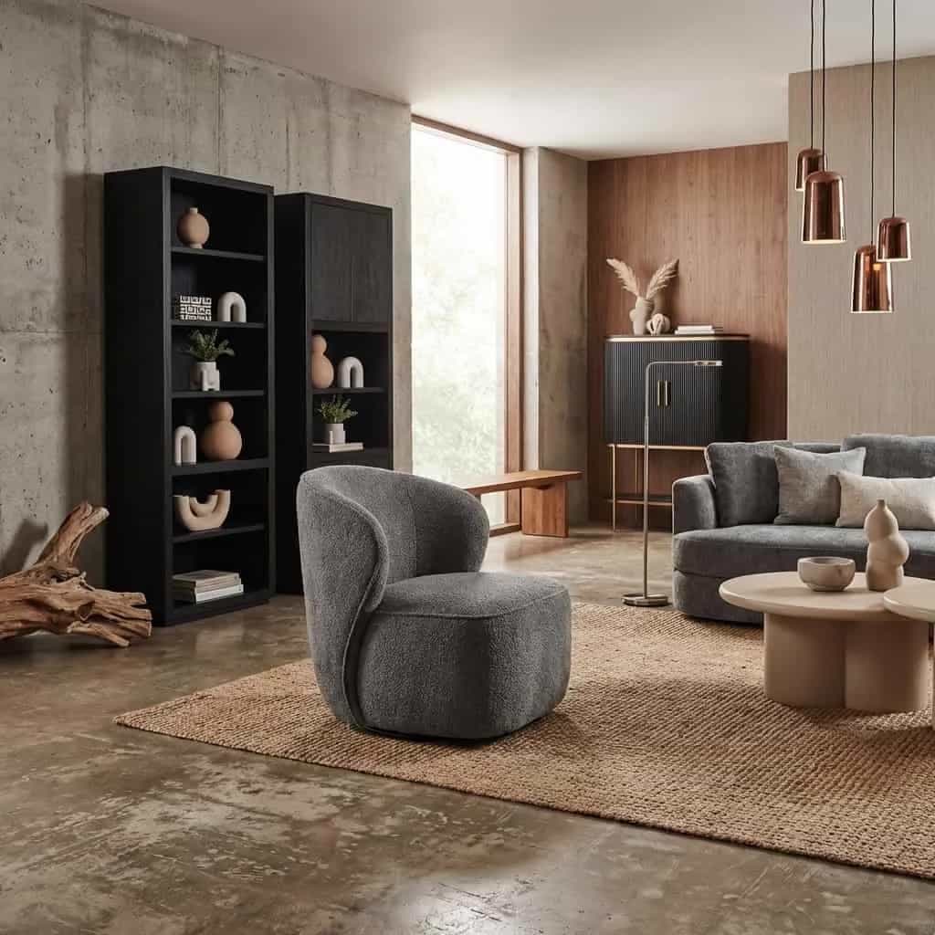 Belvi Fauteuil - fabric AJ3019-20 Dark grey (draaibaar)