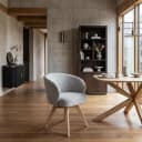 Brescia Armstoel - fabric Puente 09 light grey (draaibaar) - Tower Living
