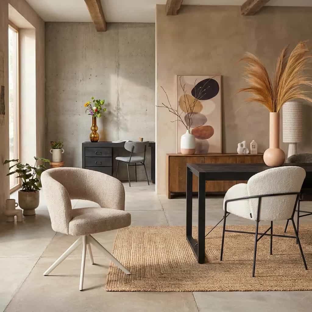 Eetkamerstoel Demi | Clay | Poot Sand | Met armleuning