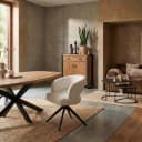Eetkamerstoel Demi | Off White | Poot Black | Met armleuning - Starfurn