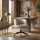 Eetkamerstoel Rochenne beige graffic swivel on wheels - Richmond Interiors
