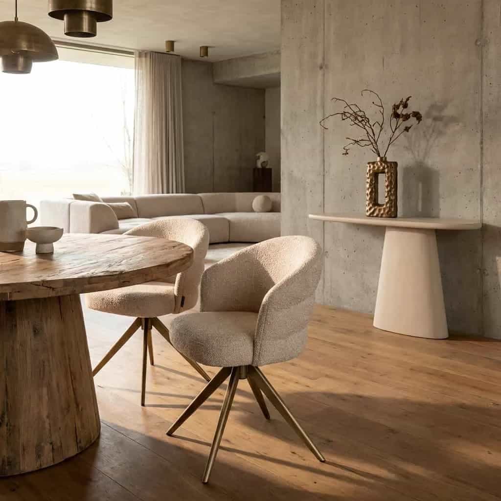 Eetkamerstoel Zendaya biscotti swivel fire retardant
