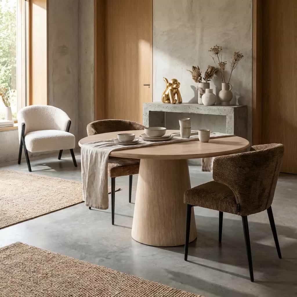 Eettafel Fictus beige 140Ø