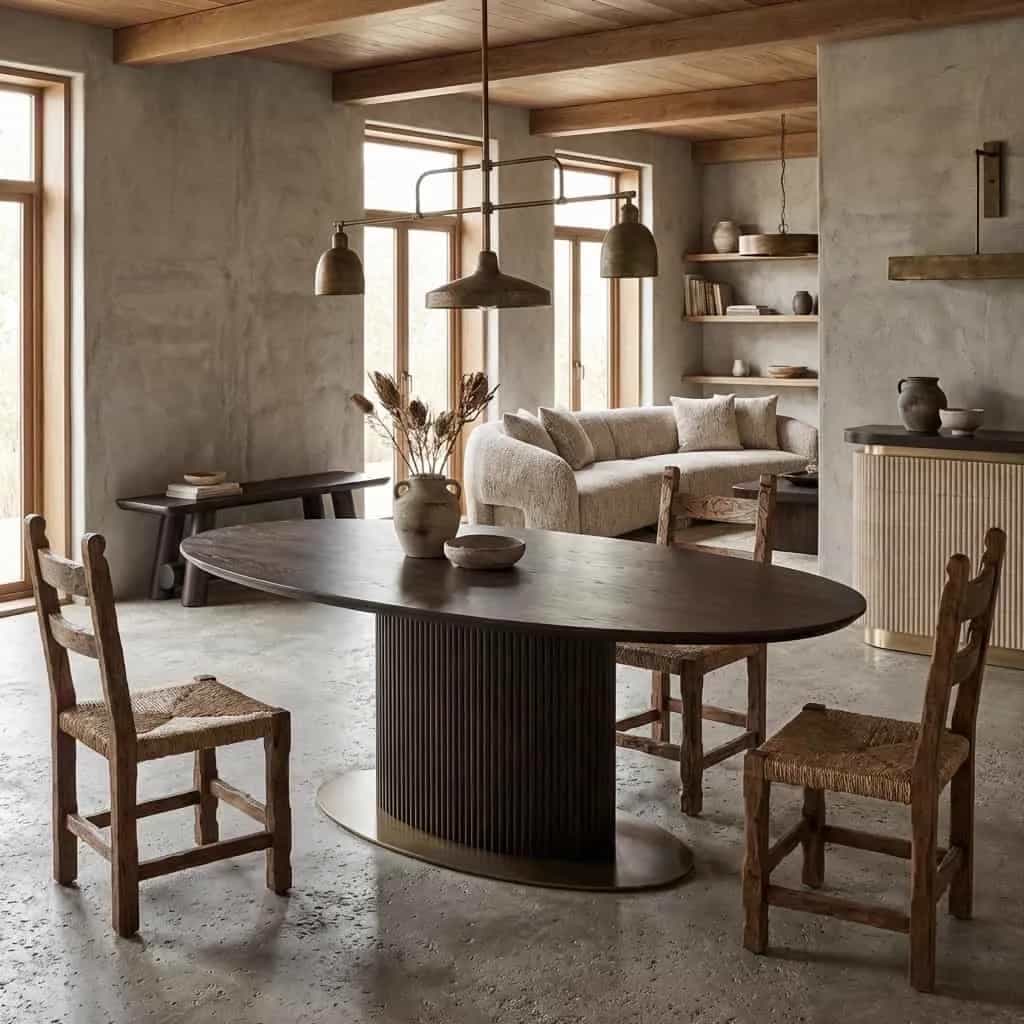 Eettafel Luxor brown oval 235