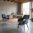 Lenno Armstoel - fabric Adore 31 Grey blue (draaibaar) - Tower Living