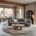 Melzo Bijzettafel rond beige 60 cm - Tower Living