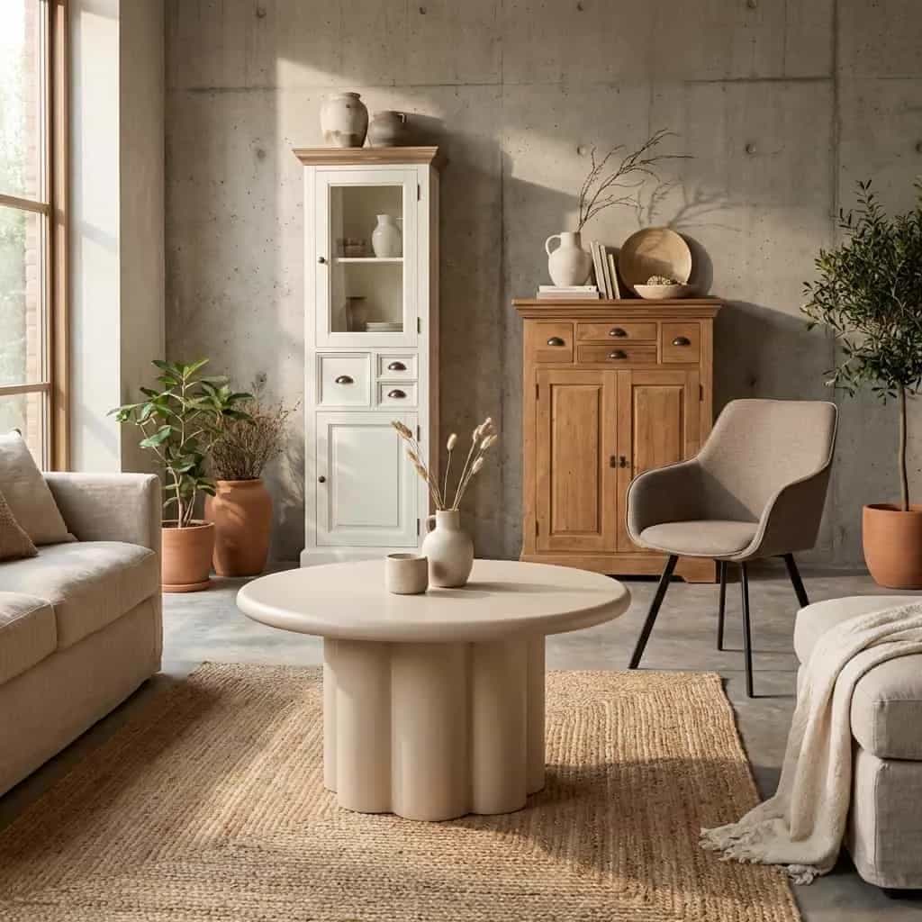 Melzo Eetkamertafel rond beige 130 cm