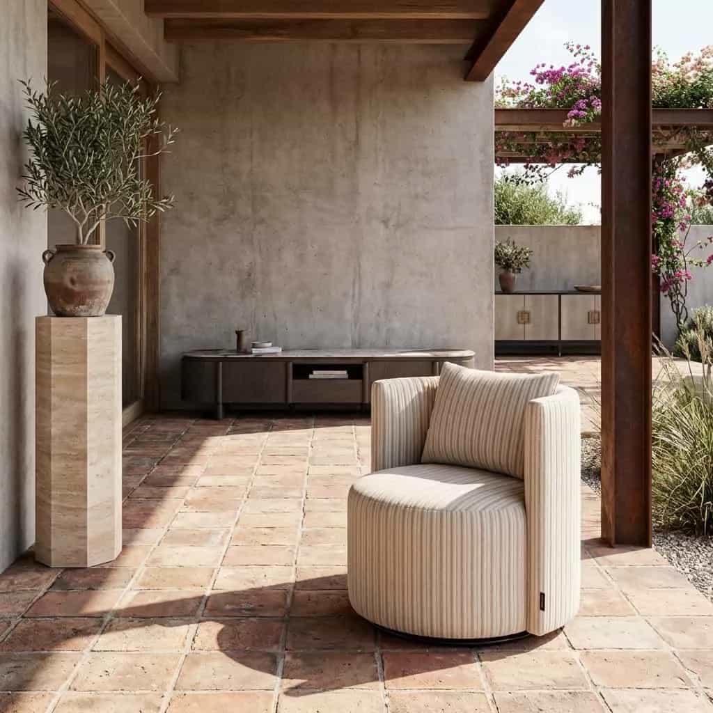 Outdoor eetkamerstoel Marlin beige swivel