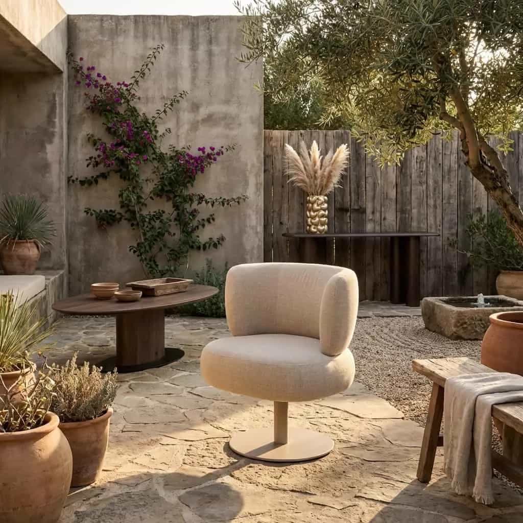 Outdoor eetkamerstoel Mason beige alpine swivel