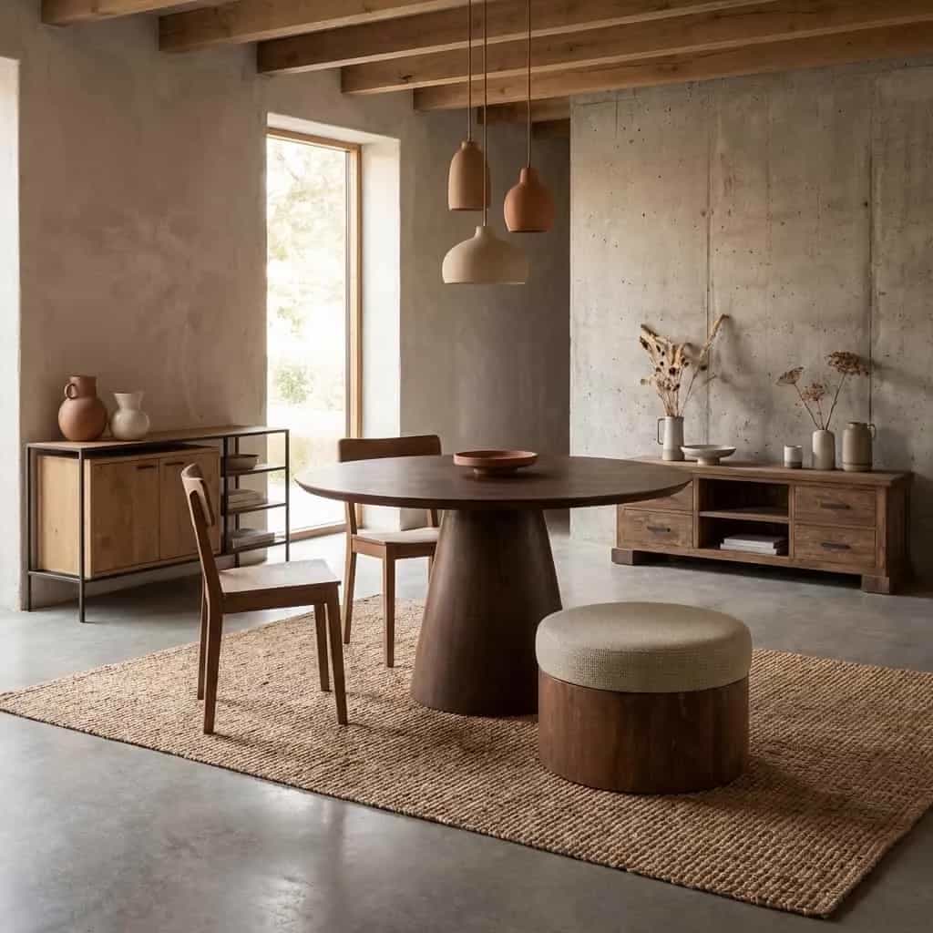 Premana Eetkamertafel bruin rond 130 cm
