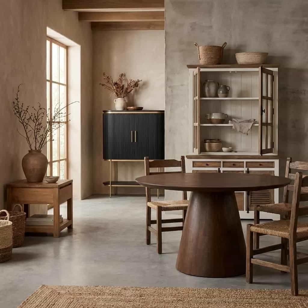 Premana Eetkamertafel bruin rond 150 cm
