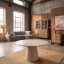 Ronde eettafel Solana Zand Mangohout 130 cm - Starfurn