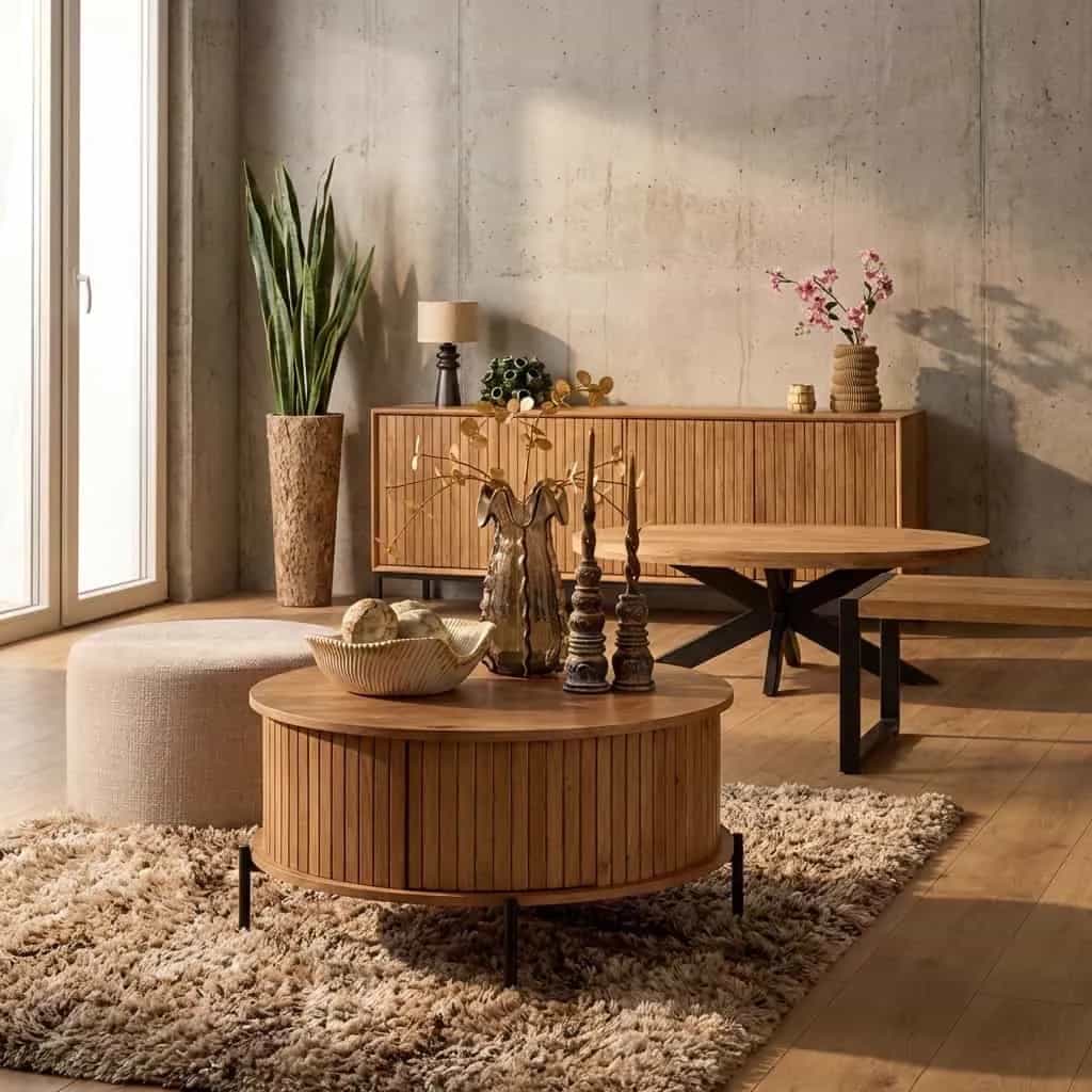 Salontafel Madison Natural | 80 cm | Rond