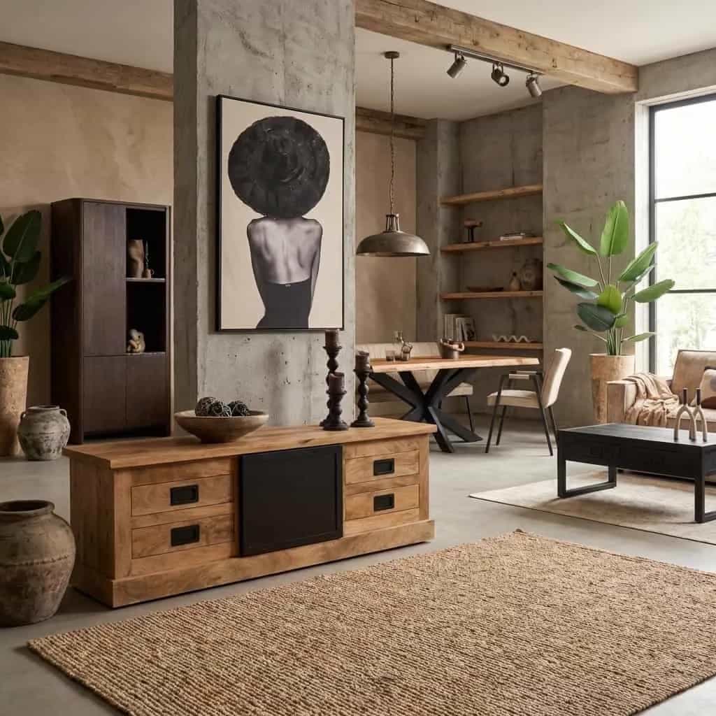 Tv meubel Noa Naturel Mangohout 155 cm
