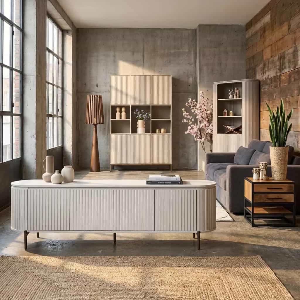 Tv meubel Solana Zand Mangohout 210 cm