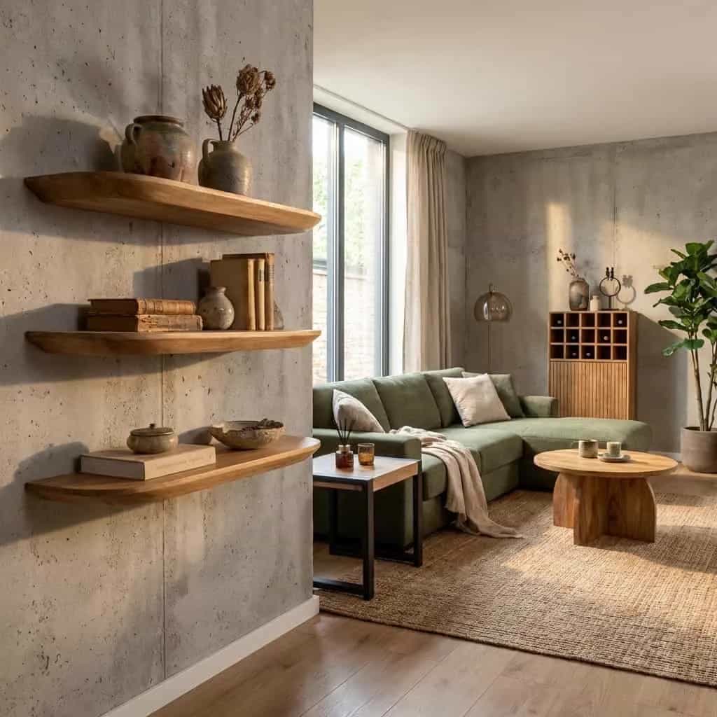 Wandplank Gusta Licht mango | 60 cm | Set van 3