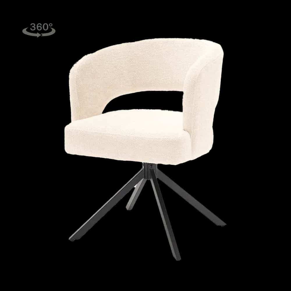 Mura Armstoel - fabric Haga 23 pearl (draaibaar)