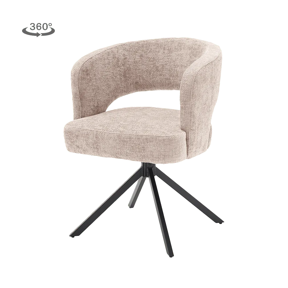 Mura Armstoel - fabric Haga 30 beige (draaibaar) - Tower Living