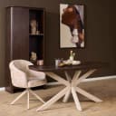 Deens ovale eettafel Madison Bruin Poot Zand Mangohout 160 cm - Starfurn