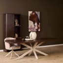 Deens ovale eettafel Madison Bruin Poot Zand Mangohout 200 cm - Starfurn