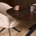 Deens ovale eettafel Madison Bruin Poot Zwart Mangohout 160 cm - Starfurn