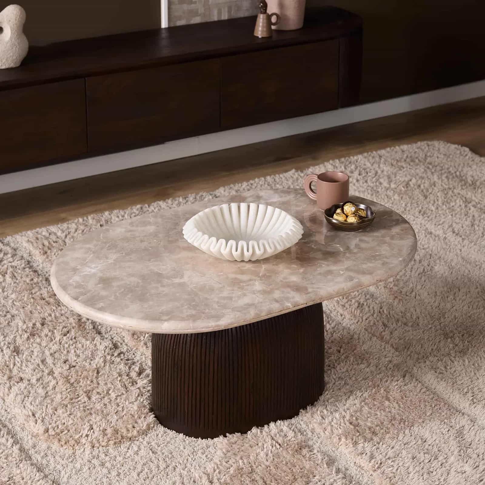 Salontafel Noel Bruin Marmer 90 cm