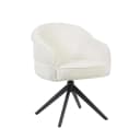 Draaibare eetkamerstoel Bella Off White Poot Zwart - Starfurn