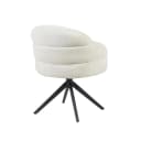 Draaibare eetkamerstoel Bella Off White Poot Zwart - Starfurn