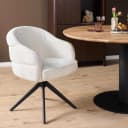 Draaibare eetkamerstoel Bella Off White Poot Zwart - Starfurn