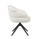 Draaibare eetkamerstoel Bella Off White Poot Zwart - Starfurn