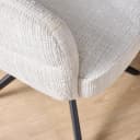 Draaibare eetkamerstoel Bella Off White Poot Zwart - Starfurn