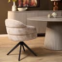 Draaibare eetkamerstoel Bella Beige Poot Zwart - Starfurn