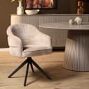 Draaibare eetkamerstoel Bella Beige Poot Zwart - Starfurn