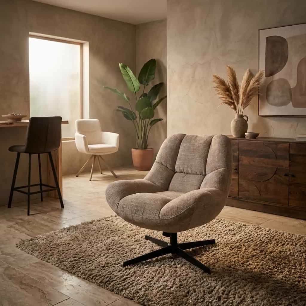 Chuck draaifauteuil 360 + rock system - Cremona - Fur 24