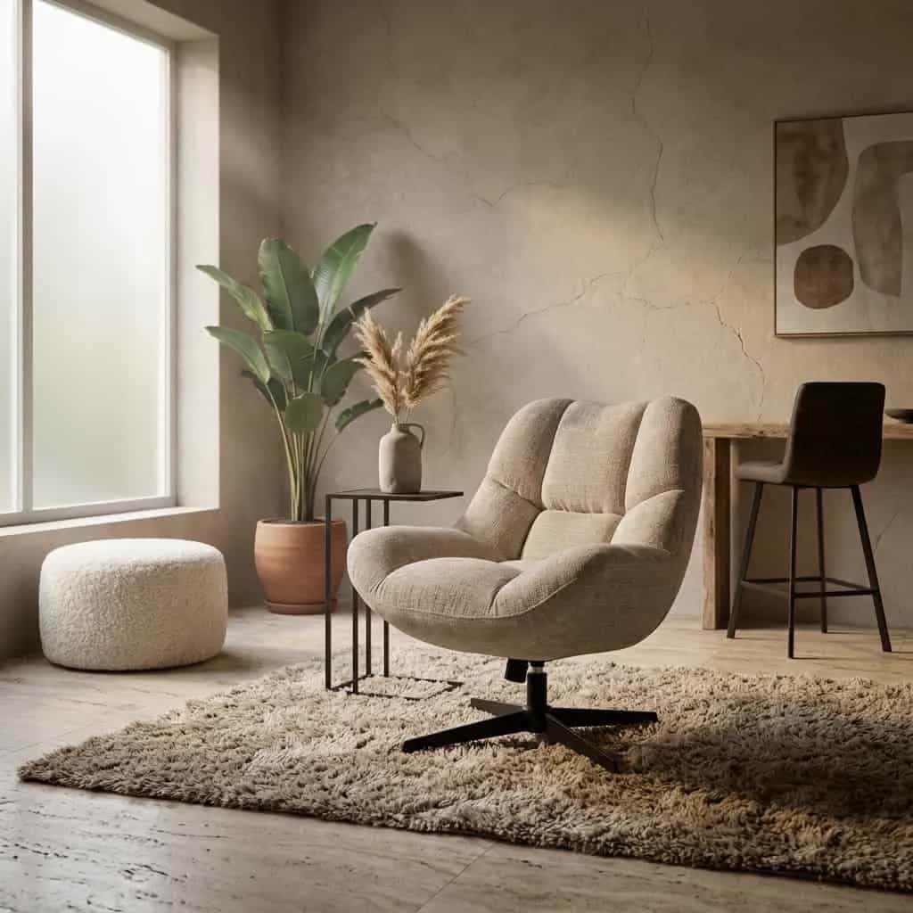 Chuck draaifauteuil 360 + rock system - Cremona - Natural 02