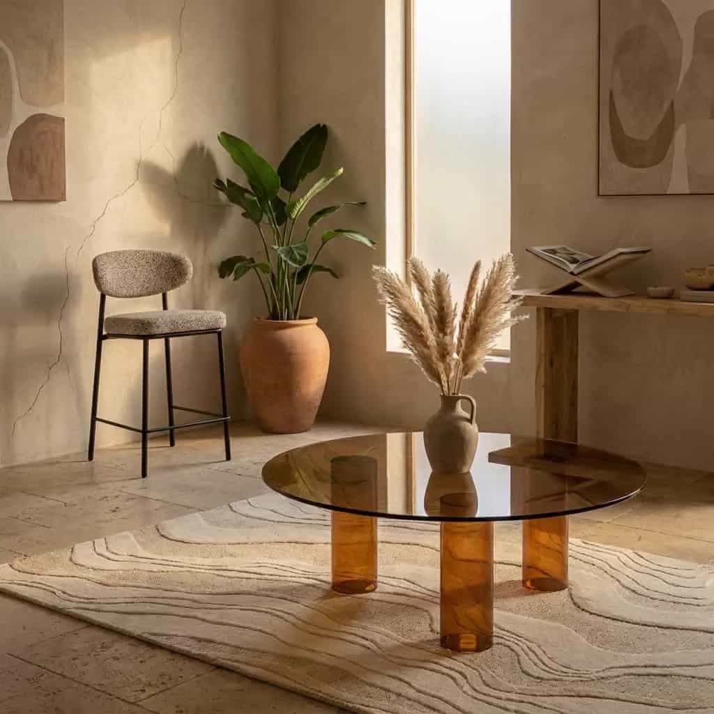 Salontafel Aero Glas & Resin Bruin
