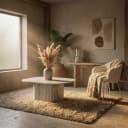 Salontafel Dorique Bruin Marmer & Mango hout - By-Boo