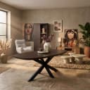 Deens ovale eettafel Madison Bruin Poot Zwart Mangohout 240 cm - Starfurn