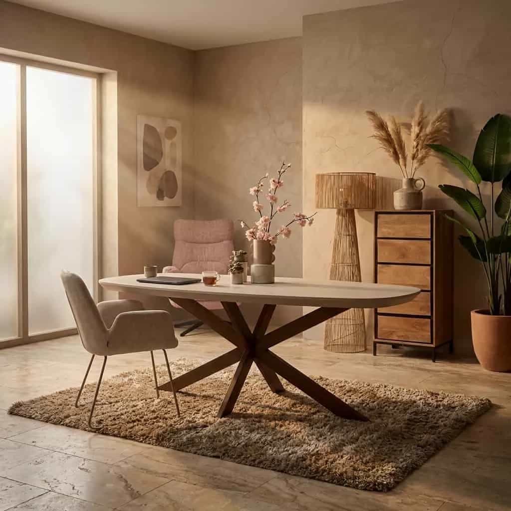 Deens ovale eettafel Madison Zand Mangohout 160 cm