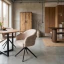 Draaibare eetkamerstoel Bella Beige Poot Zwart - Starfurn