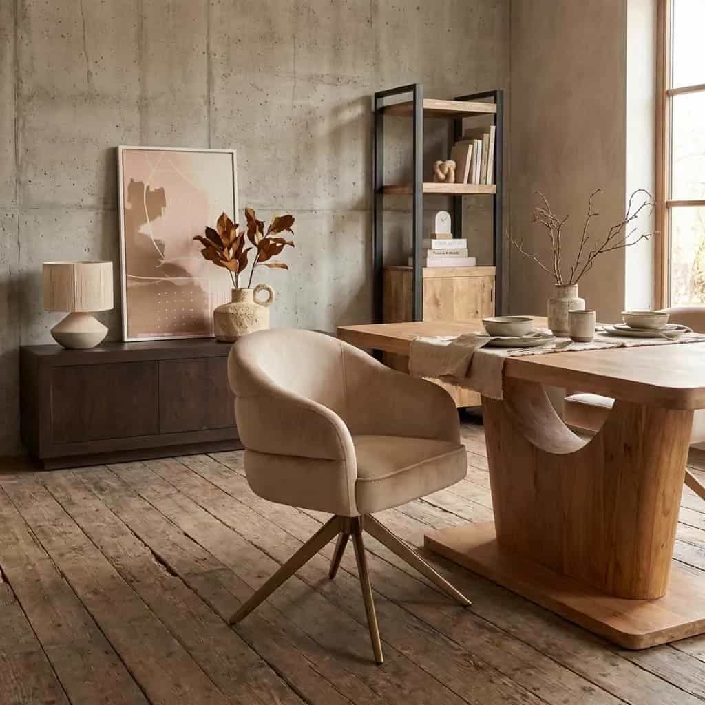 Draaibare eetkamerstoel Bella Cinnamon Poot Brons