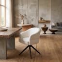 Draaibare eetkamerstoel Bella Off White Poot Zwart - Starfurn